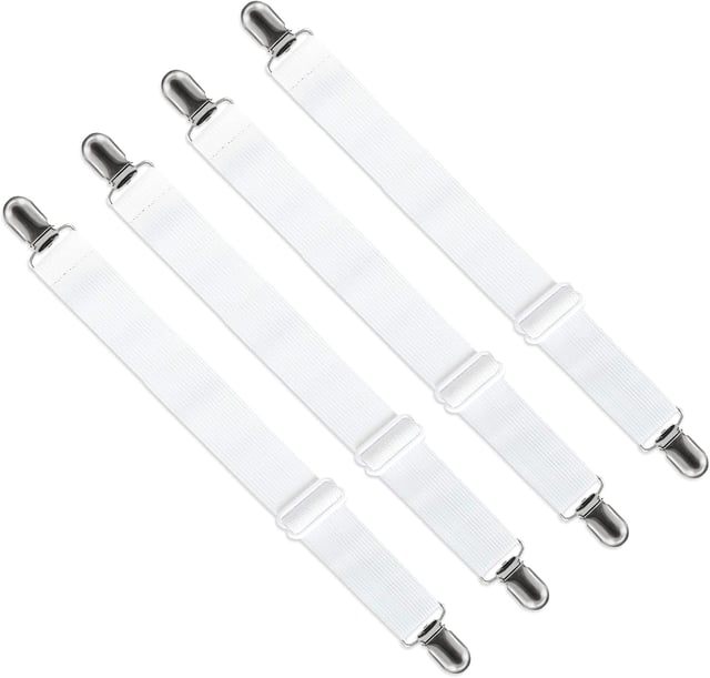 Cadre de drap-housse réglable en 4 parties, extensible jusqu'à 220 cm, adapté aux draps de canapé, housses de planche à repasser, blanc