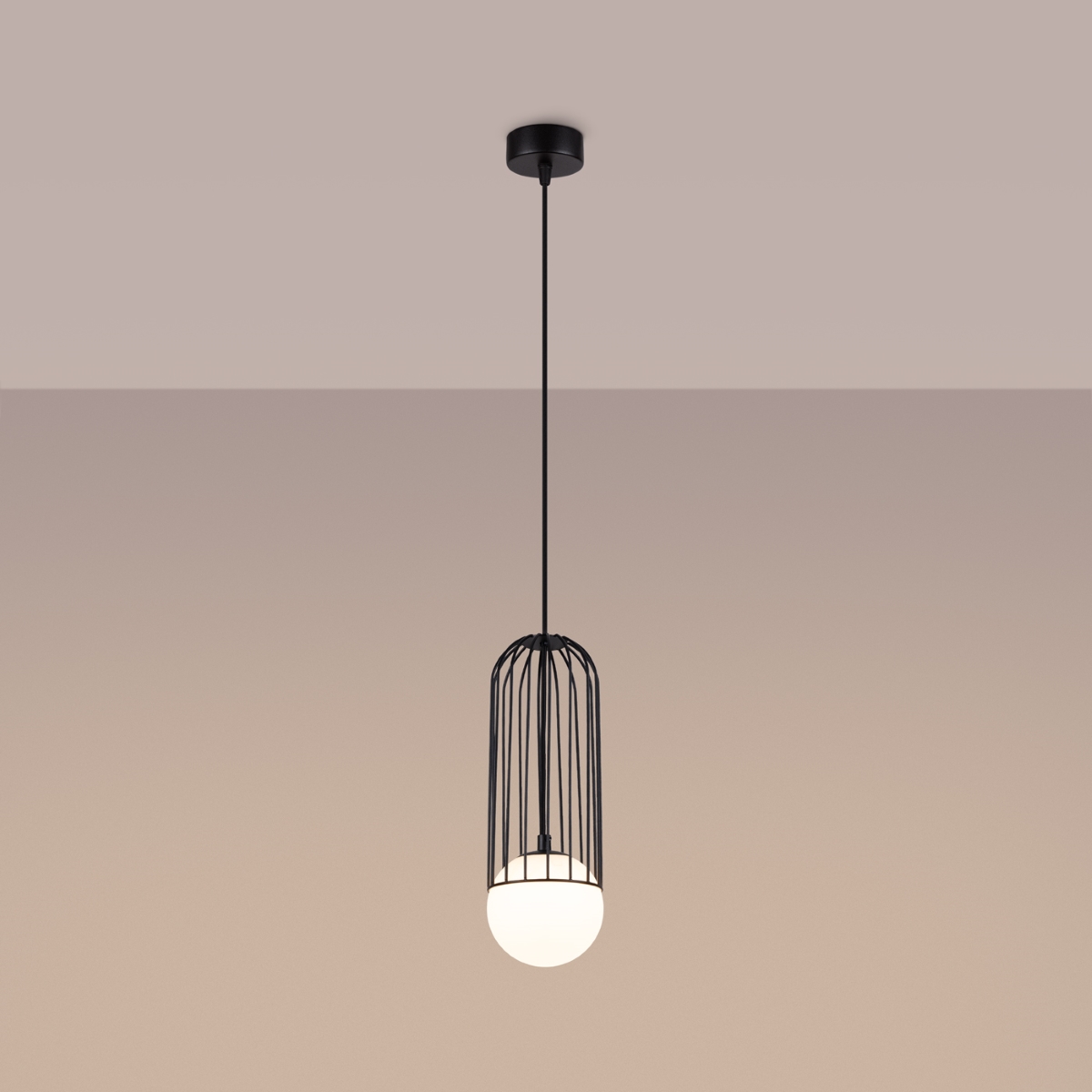 Lampa wisząca ZYNEX 1 czarna LED 3000K - 12x12x115cm Sollux