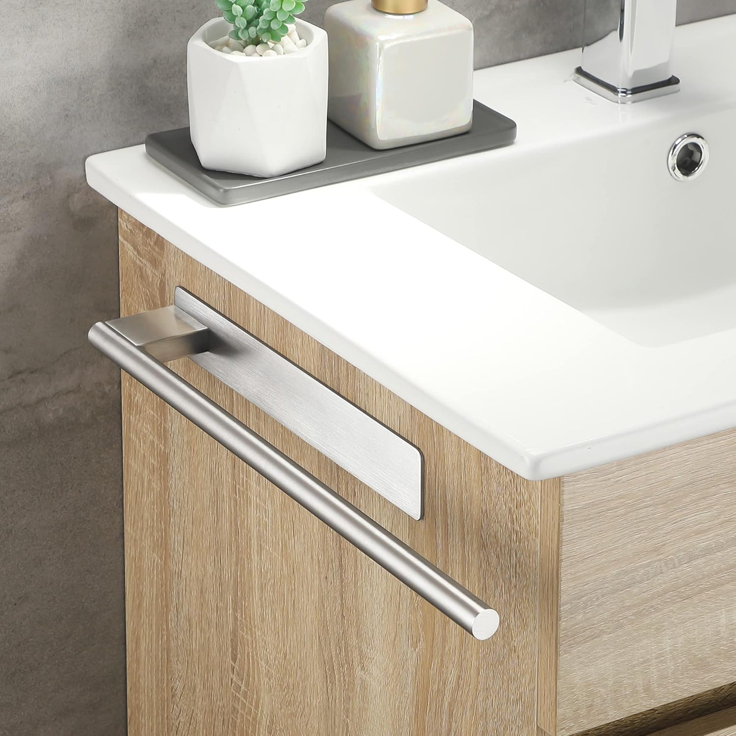 Porte-Serviette Et Porte-Éponge Sans Perçage En Acier Inoxydable Noir - Solution Pratique Pour Cuisine Et Salle De Bain
