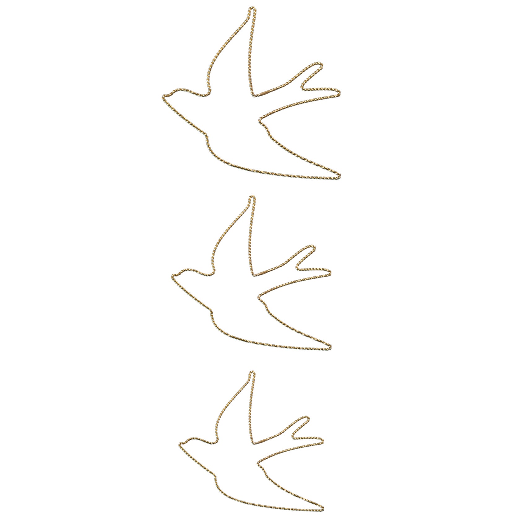 Decorazione da parete con rondine in filo d'ottone - Oro anticato - 0.3 X 15 - 2