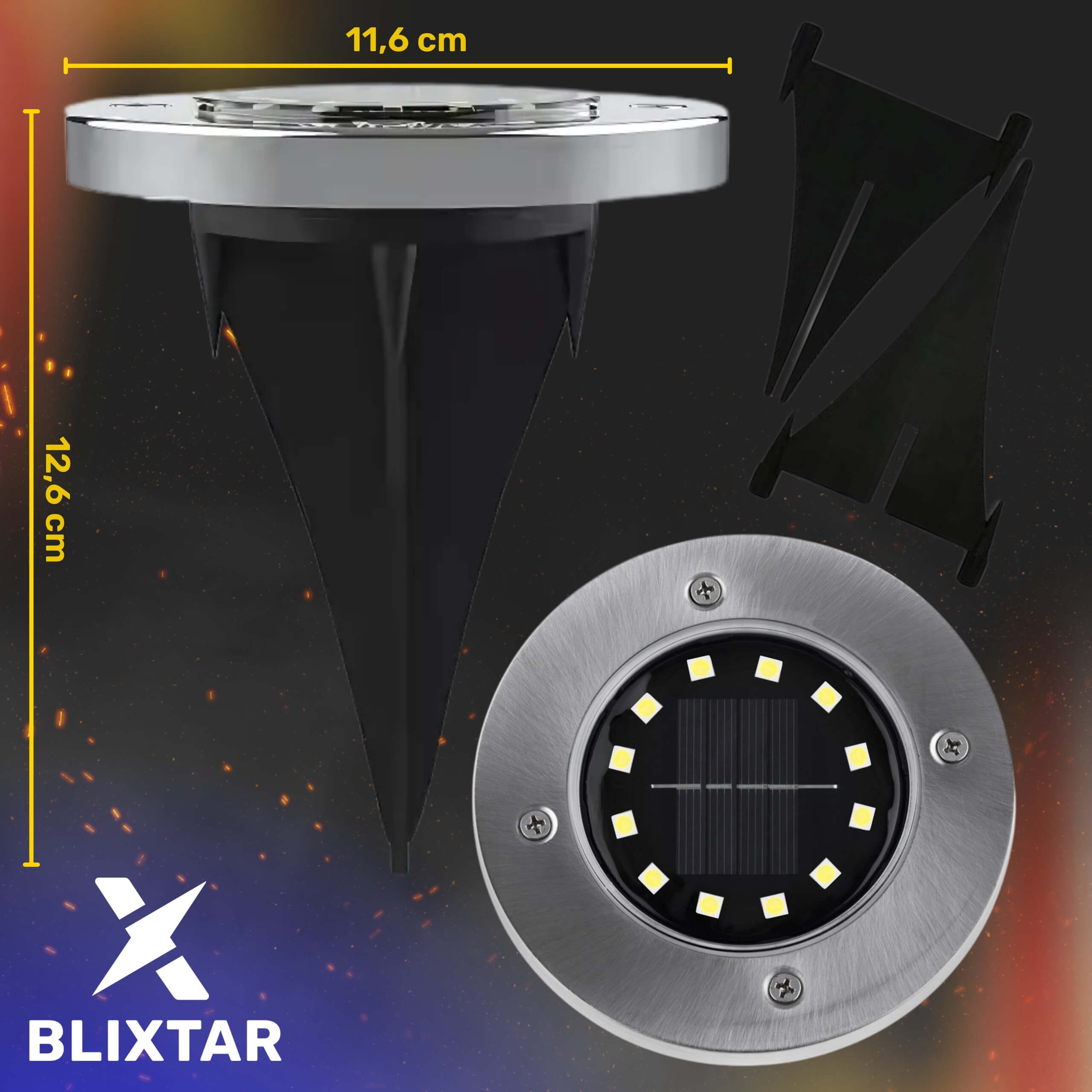 Zestaw 8 Solarnych Lampek LED Gruntowych Wbijanych Najazdowych Wodoodpornych do Ogrodu - 9