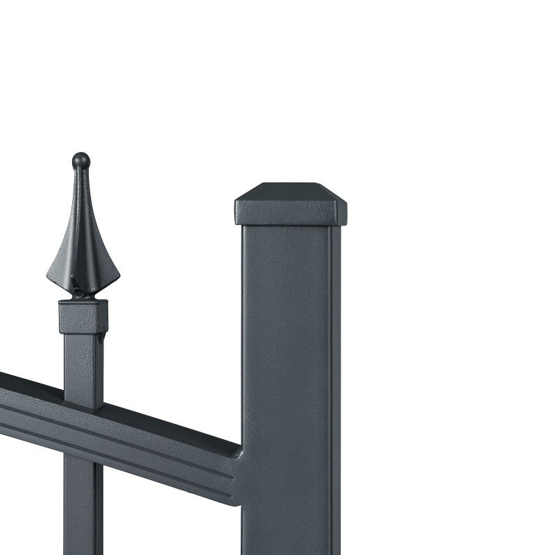 Portail aluminium tradition style ferronnerie 3m50 Gris - 4