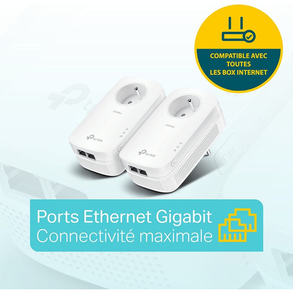 CPL Filaire TP-LINK TL-PA9025P 2000Mbps 2x2RJ45 pack de 2 - 5