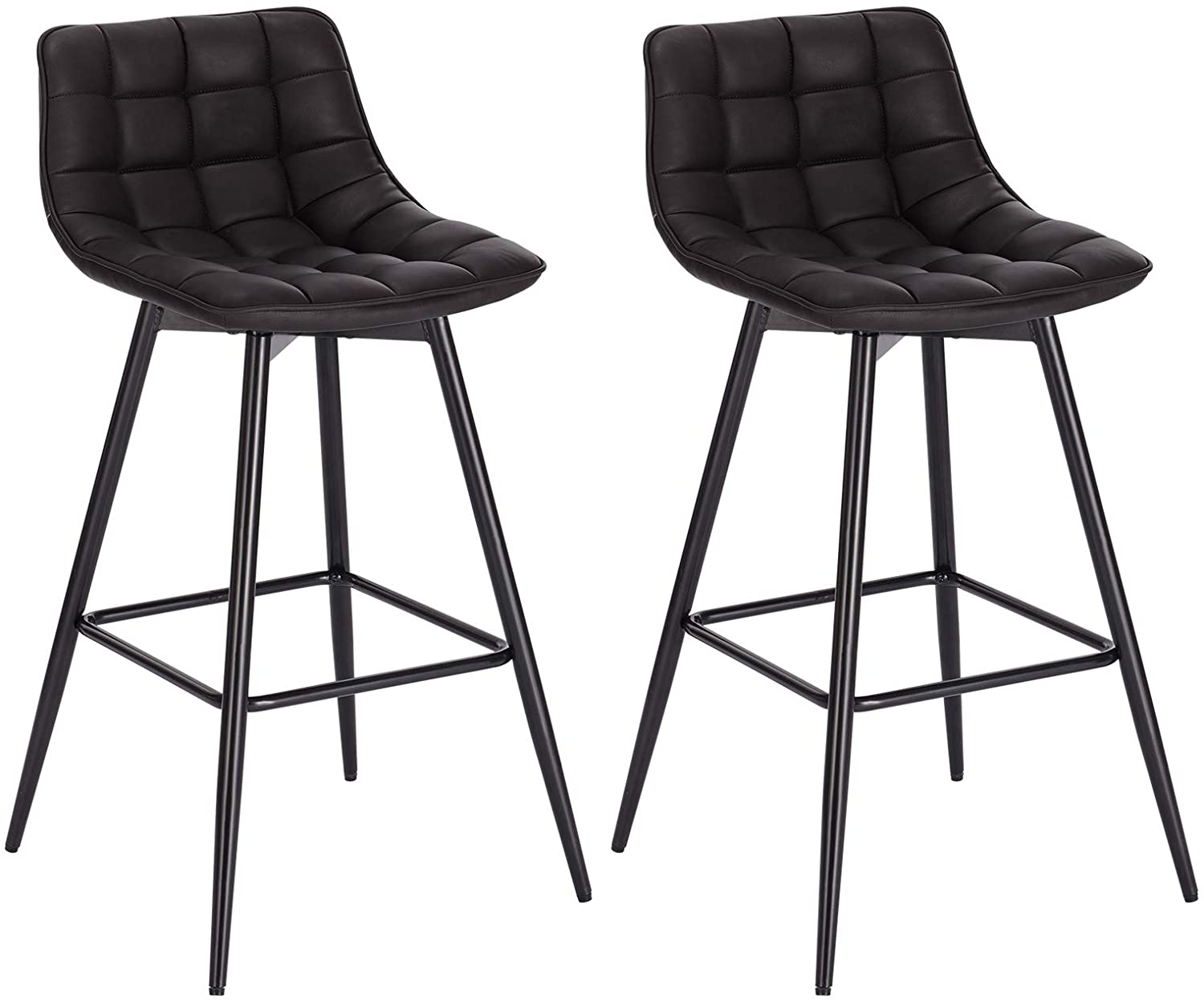 Lot De 2 Tabourets De Bar, Hauteur Réglable, Avec Dossier Et Siège