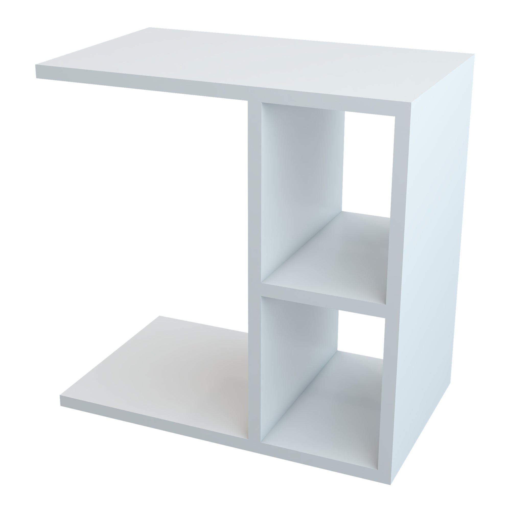 Table d'appoint rectangualire Ravnsborg avec 2 compartiments de stockage 50 x 50 x 30 cm blanc [en.casa] - 4