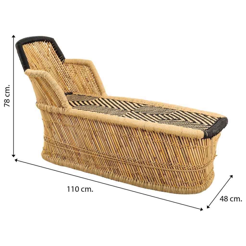 Fauteuil en bambou marron 110x48x78h - 8