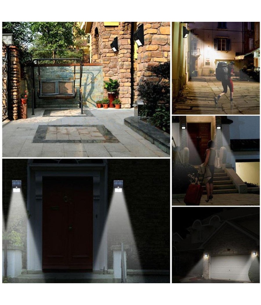 Trade Shop - Faro 20 Led Con Pannello Solare Ricaricabile E Sensore Di Movimento Per Esterno - - 6