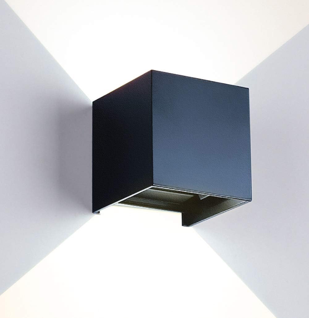 Nowoczesna lampa ścienna LED 12W/zewnętrzna, regulowany kąt wiązki światła i wodoodporna obudowa ze stopu aluminium