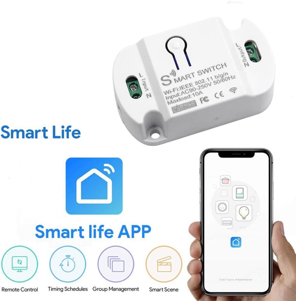 Tuya Wifi Smart Switch 10A Minuterie LED Smart Life APP Module D ...