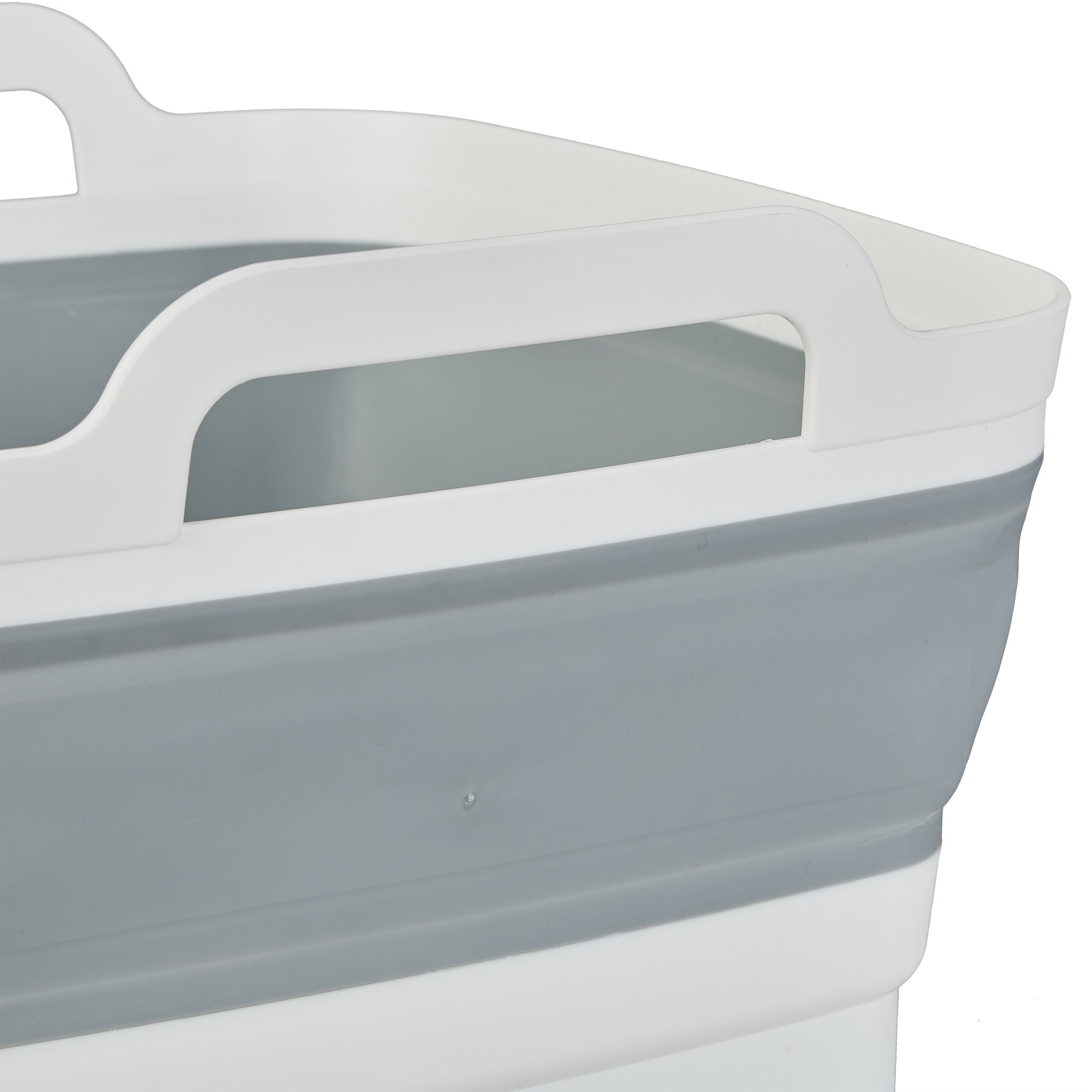 Barreño con desagüe, fregadero plegable, 9 L, lavabo de camping, 20 x 31 x 31 cm, Blanco/Gris, Relaxdays - 8