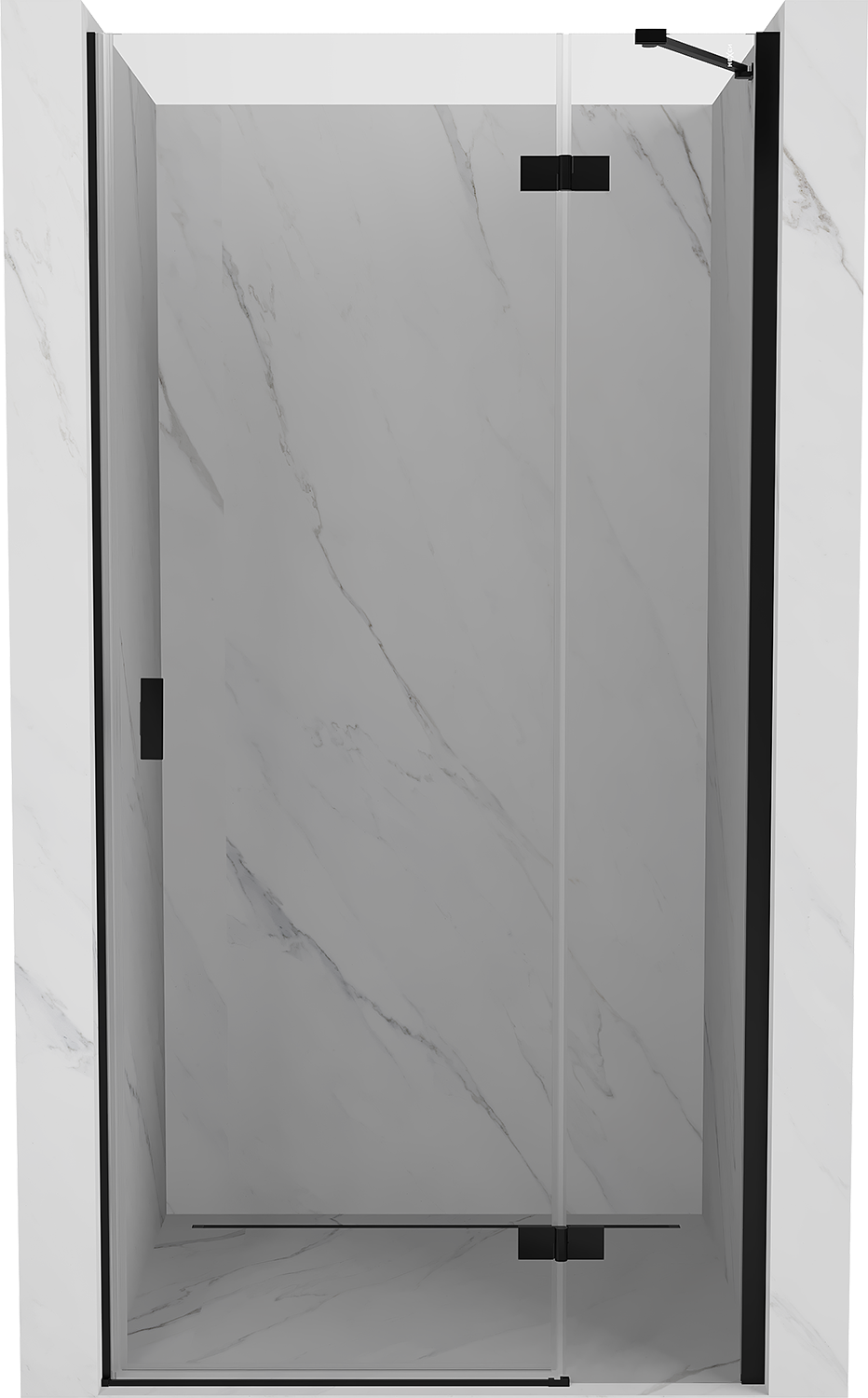 Mexen Mist-H drzwi prysznicowe uchylne prawe 110 cm, transparent, czarne - 8A5-110-000-70-00-P