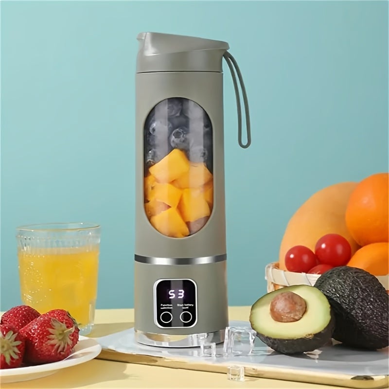 Licuadora y exprimidor portátil ultrafino de 450 ml, recargable