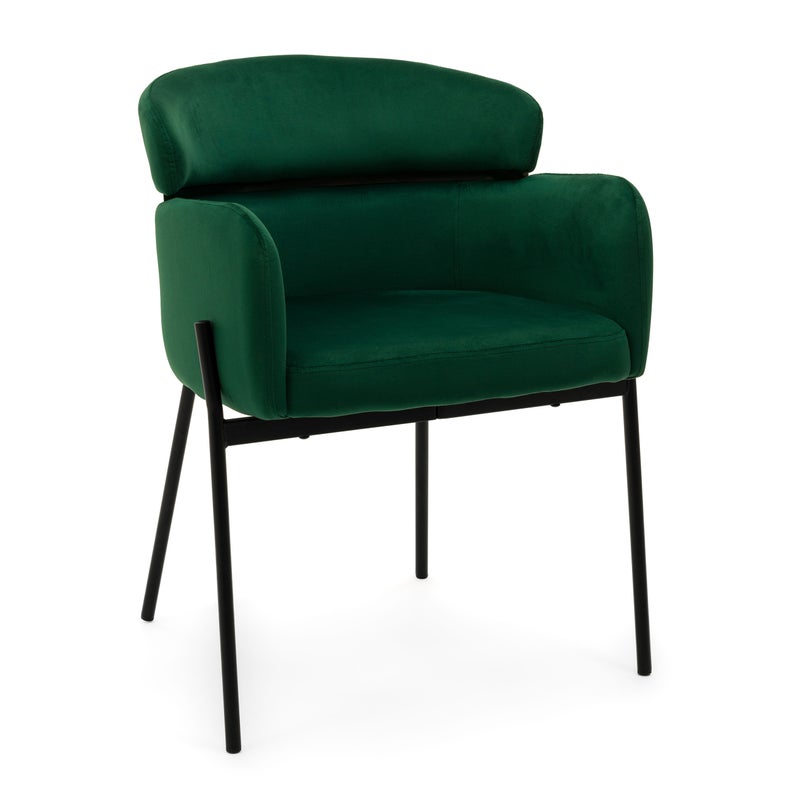 Krzesło tapicerowane welurowe do salonu jadalni BOLZANO zielone