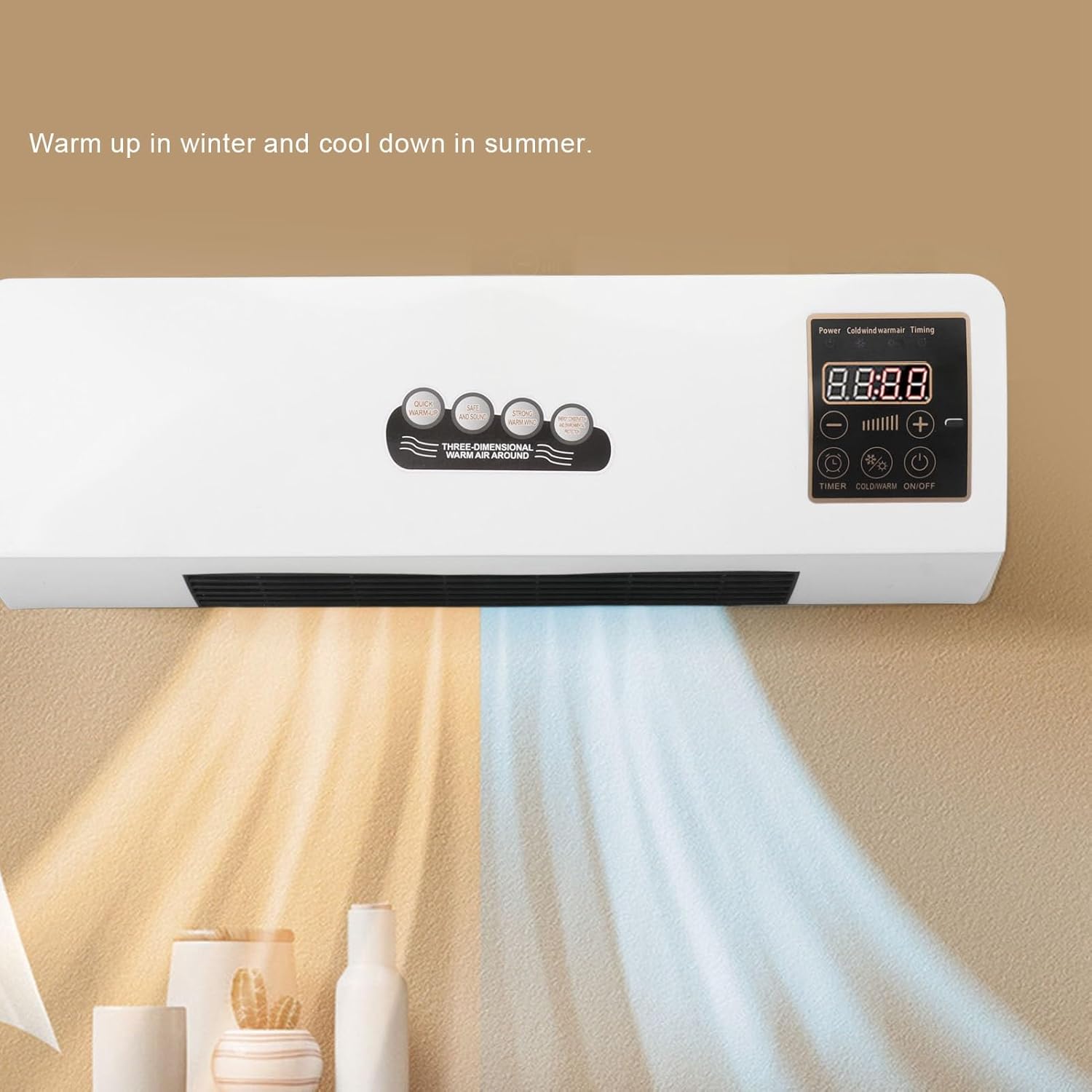 Climatiseur Mural Portable 220V – Ventilation Chaude pour Salle de Bain - 4