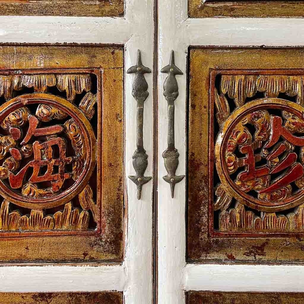 Armadio in legno bianco fatto a mano 96x42x175h cm - 8