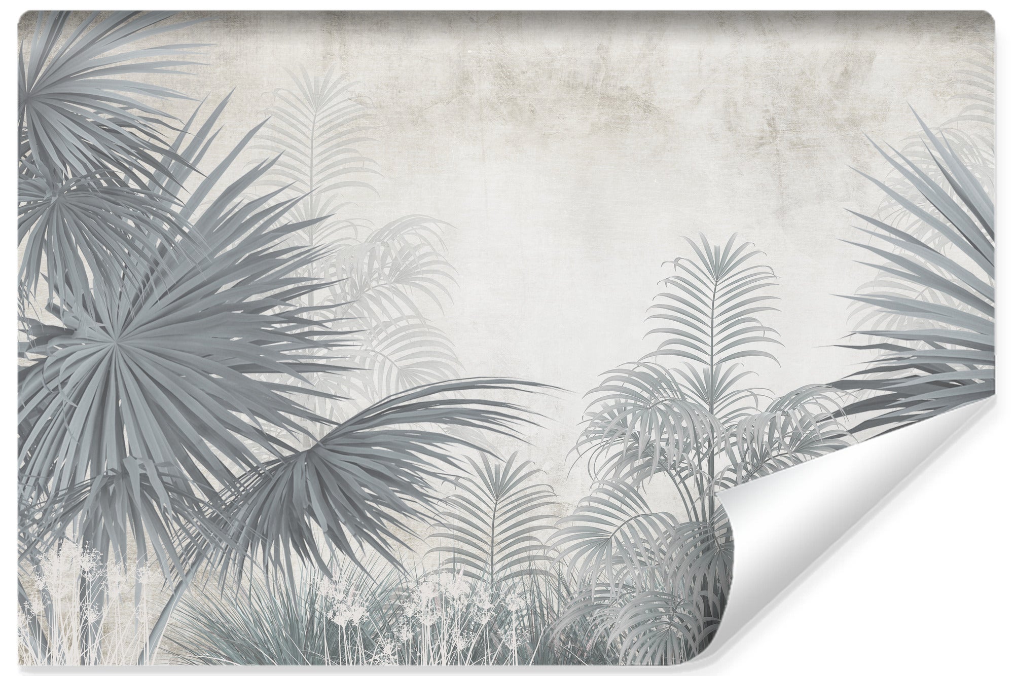 Vlieseline papier peint photo plantes tropicales béton pour salon 360cm x 240cm