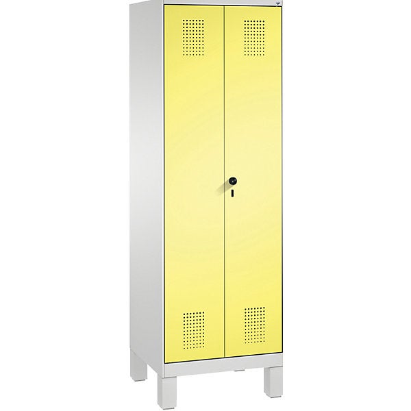 ChooChoo Armadietto Da Parete Per Bagno, Giallo Crema, 61x53x21,8 Cm, 2 Ante E Ripiani Regolabili