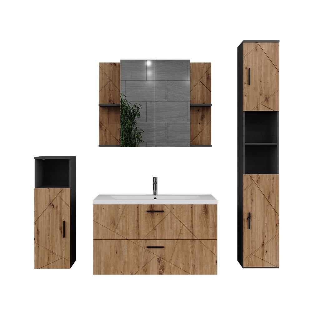 Vicco Zestaw mebli łazienkowych Irma, Antracyt, 5 części