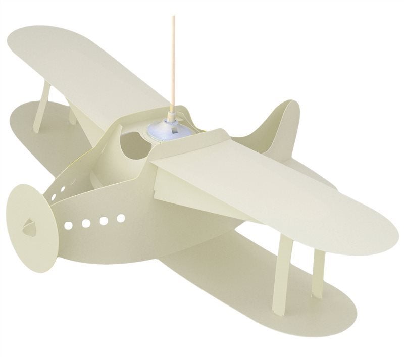 Lustre Enfant Avion Crocodile Dalber - Suspension Déco Chambre E27 Blanc