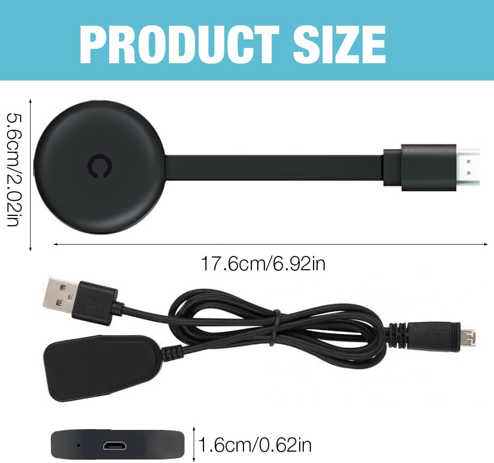 Dongle HDMI sans Fil, 2,4/5 GHz Adaptateur HDMI sans Fil, Miracast Dongle 4K, Récepteur d'Affichage WiFi pour TV Stick/Android/iOS/Windows/Projecteu - 2