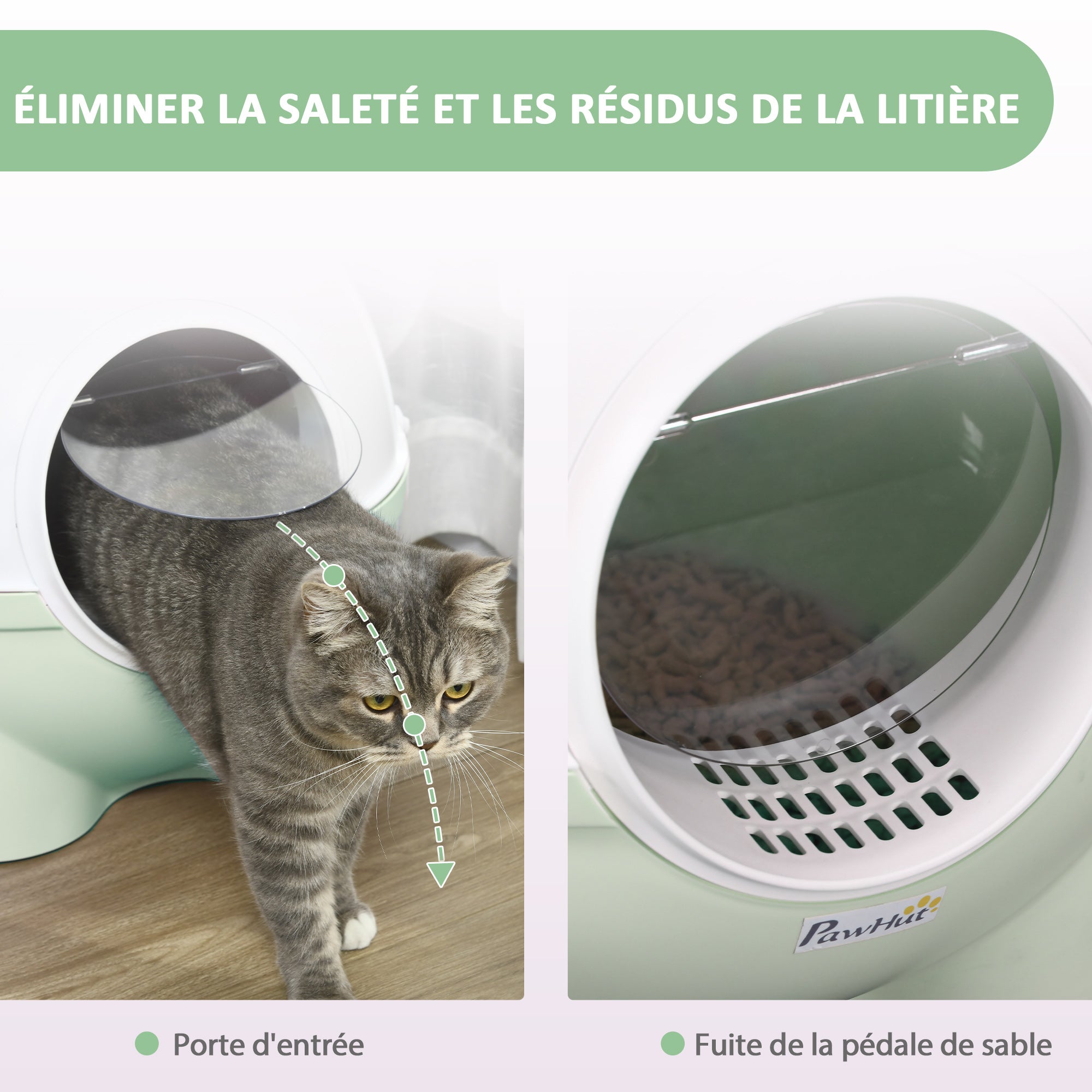 Bac à litière pour chat PP PawHut - 4