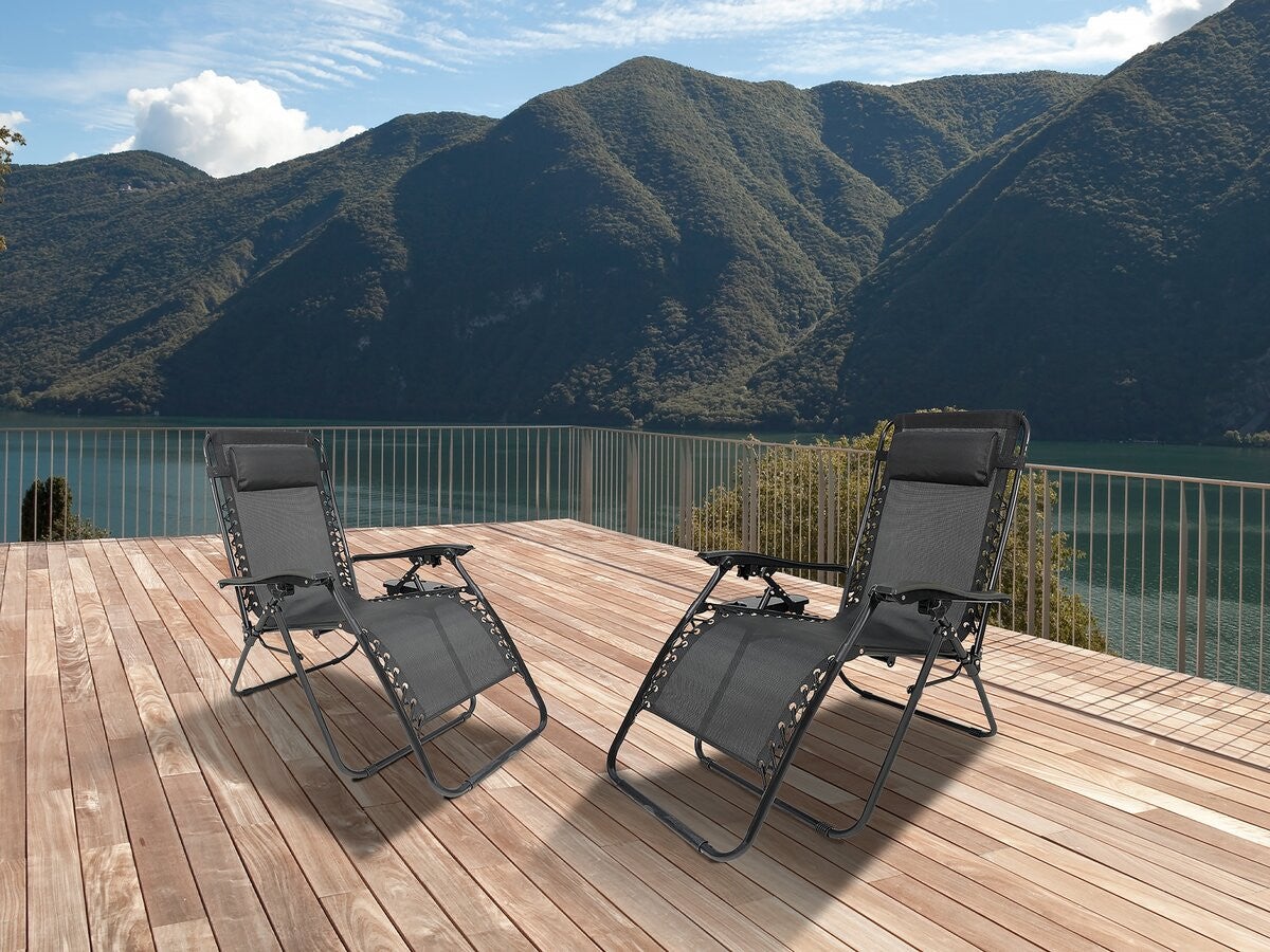 Paris Prix Lot de 2 Fauteuils de Jardin Empilables Floride 86cm Gris