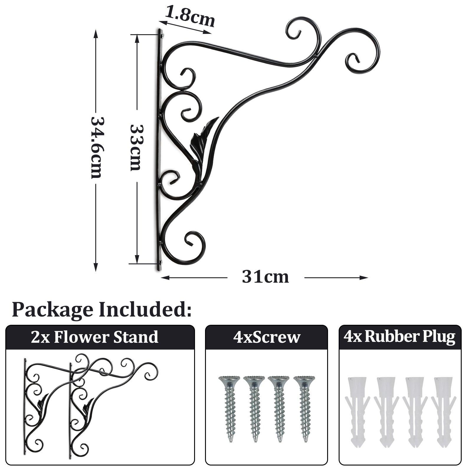 Staffe Per Piante A Muro In Ferro – Gancio Decorativo Con Uccellino – Portavasi Per Balcone E Giardino – Staffa Robusta E Antiruggine
