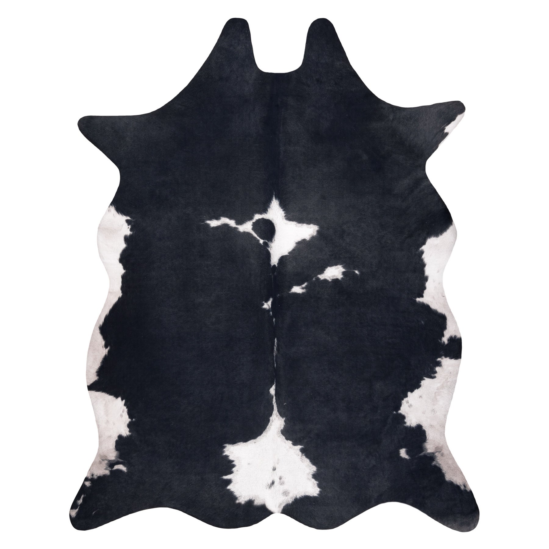 Grand Tapis En Peau De Vache – Noir & Blanc – 152 X 153 Cm – Narbonne Leather Co – Neuf