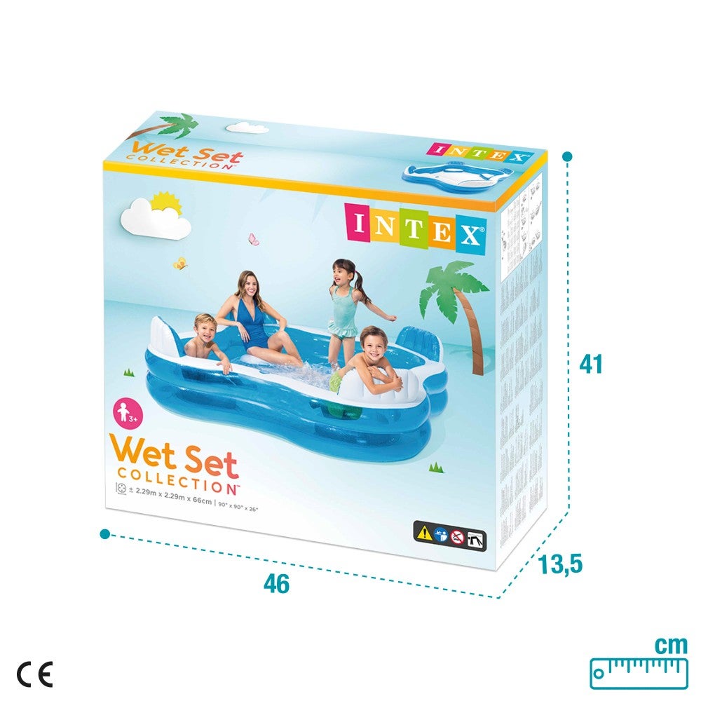 Piscina insuflável com assentos 229x229x66 cm - 990 l - 7