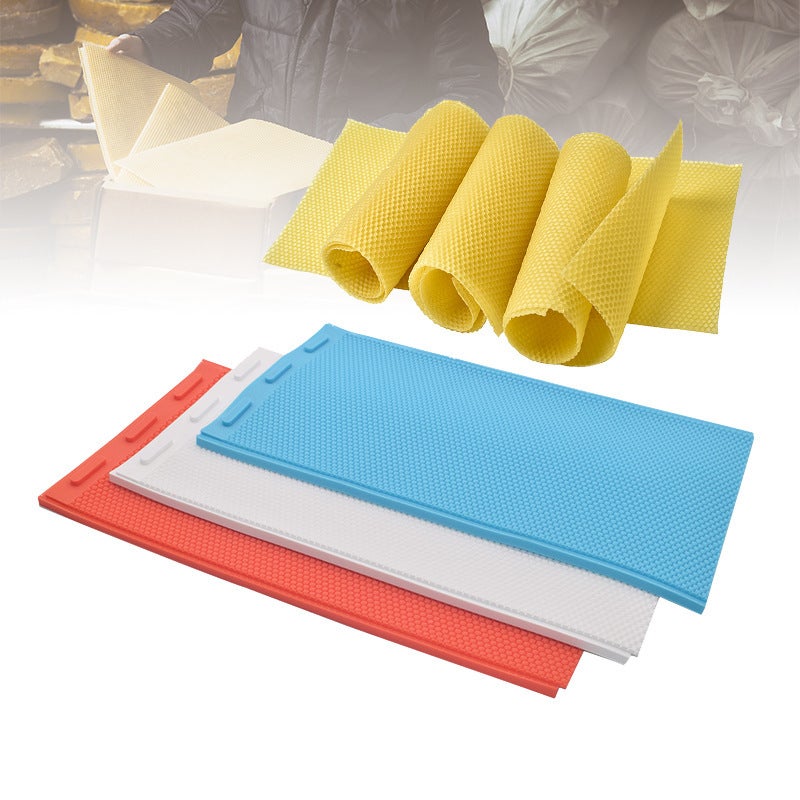 (Bleu)Moule en Feuille de Cire d'abeille, Feuilles de Cire d'abeille Flexibles en Silicone, Presse à Gaufrer pour Bougies, équipement D'apiculture - 5