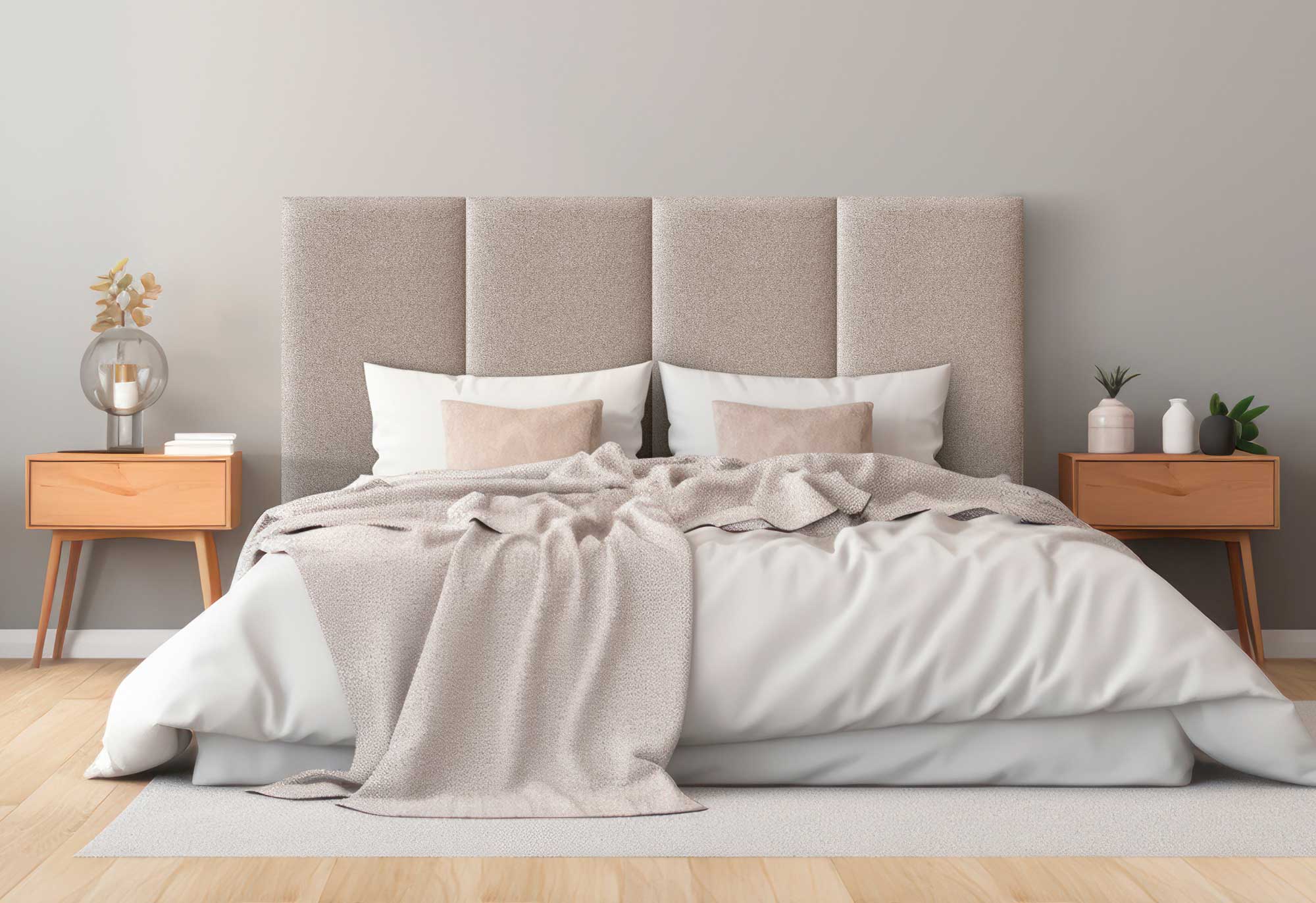 DHOME Tête de Lit Tissu Tissu Aqualine Premium Anti-Taches Design