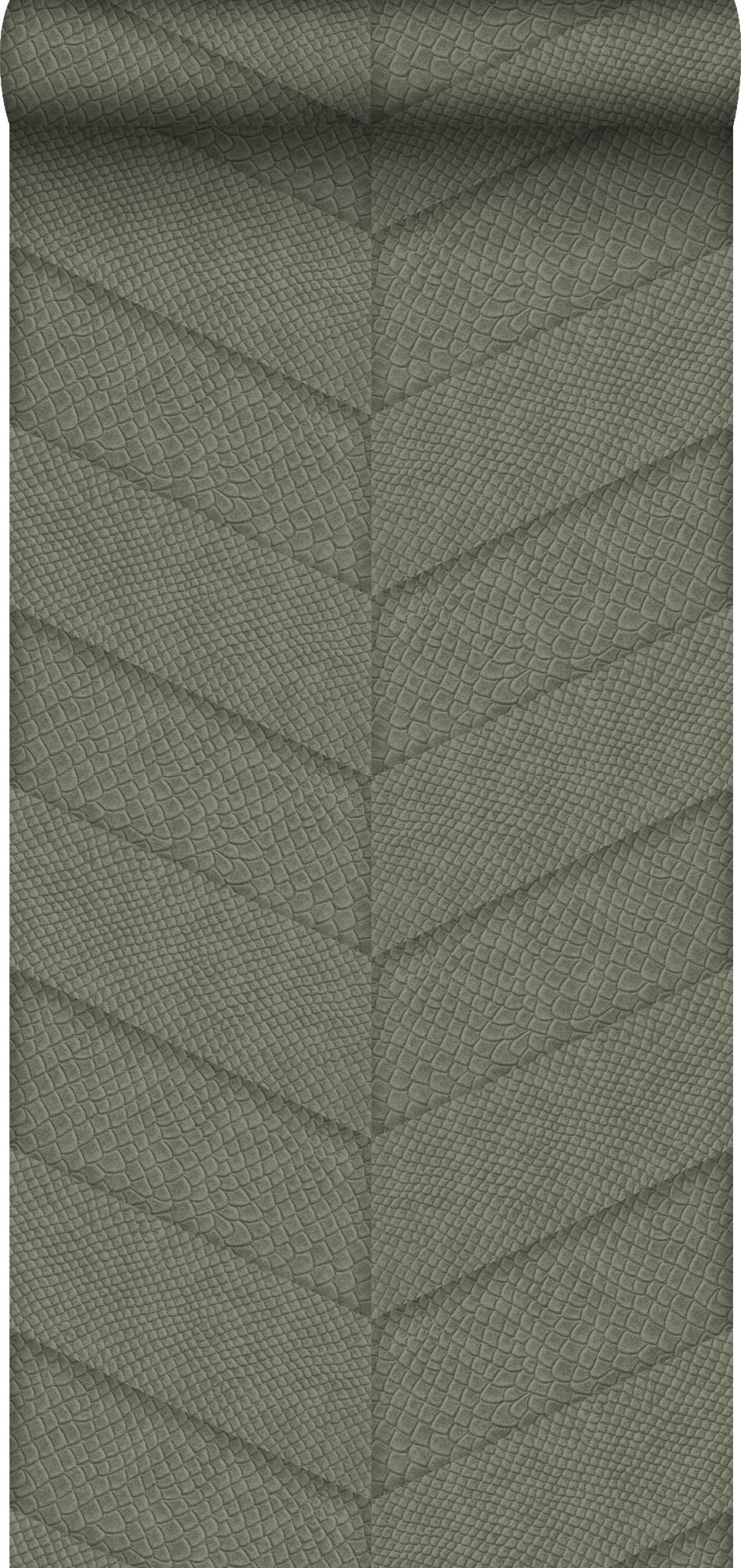 Tapeta motyw płytek z nadrukiem węża szaro-oliwkowym - 53 cm x 10.05 m - ORIGIN