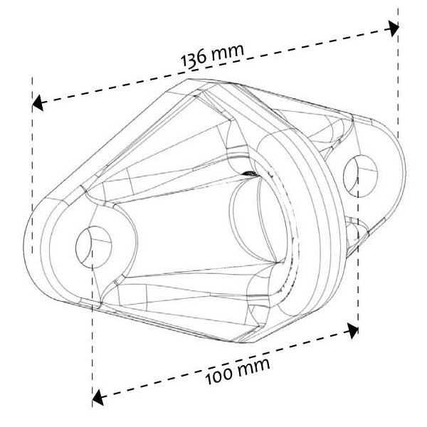 Point d'ancrage double aluminium - Gris RAL 7038 - 10 pièces - PA2-010 - 3