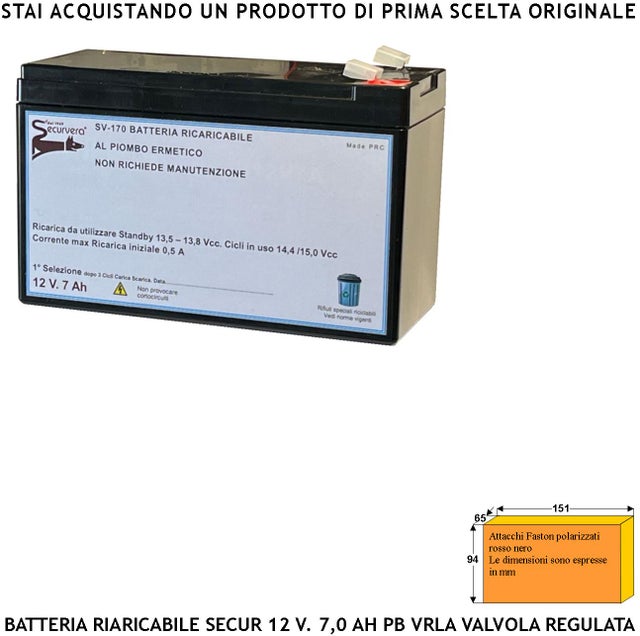 3x 36V 12V 12AH Batteria Ricaricabile Al Piombo VRLA Faston F2 - Foto 6