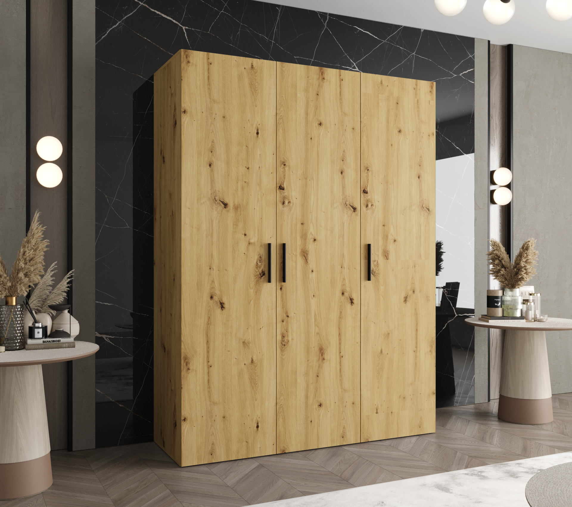 Szafa uchylna otwierana Bari 1 150 x 52 x 202 cm artisan + u. czarny Abiks Meble - 2