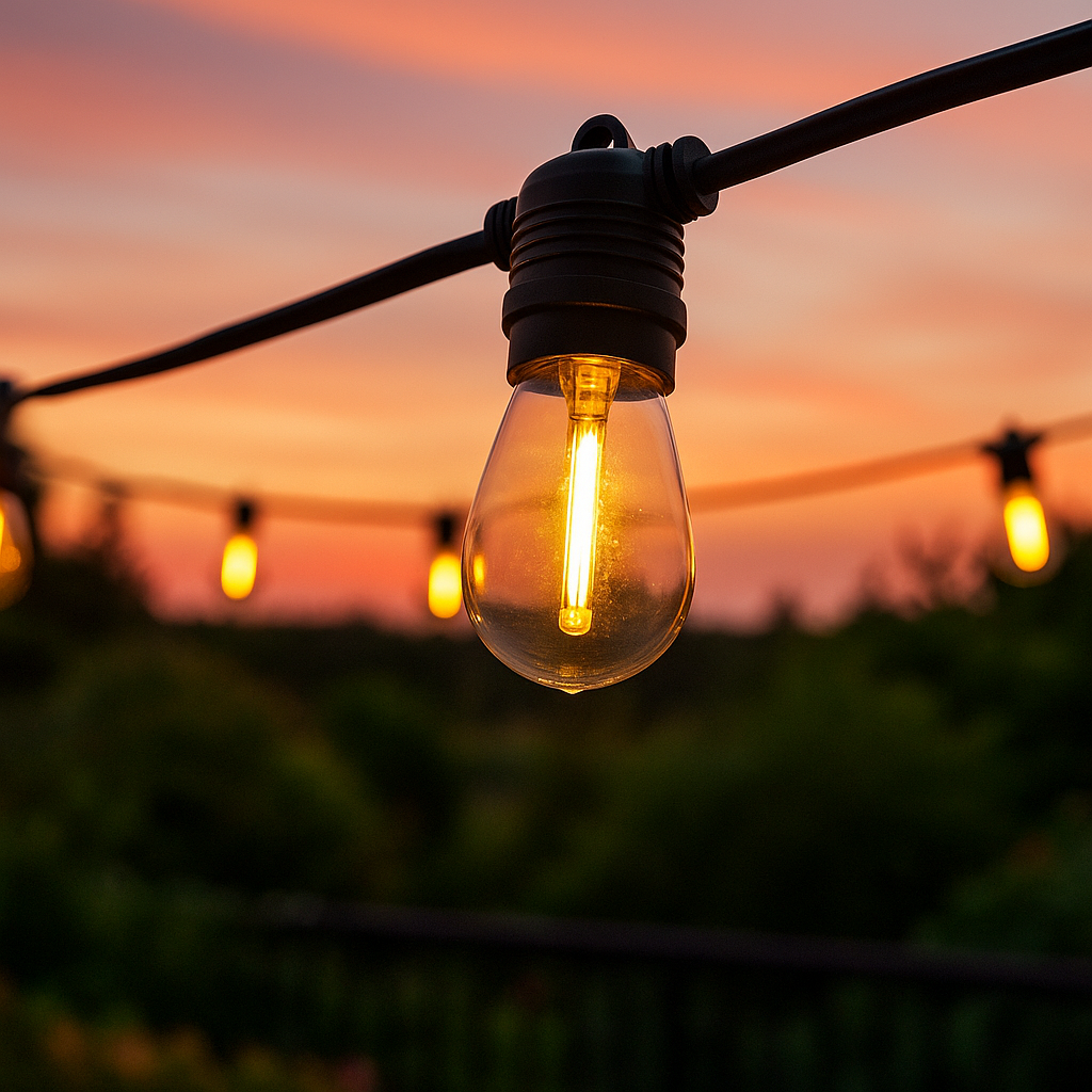 Ly sweden guirnalda de luces premium para exteriores 50m con 50 bombillas