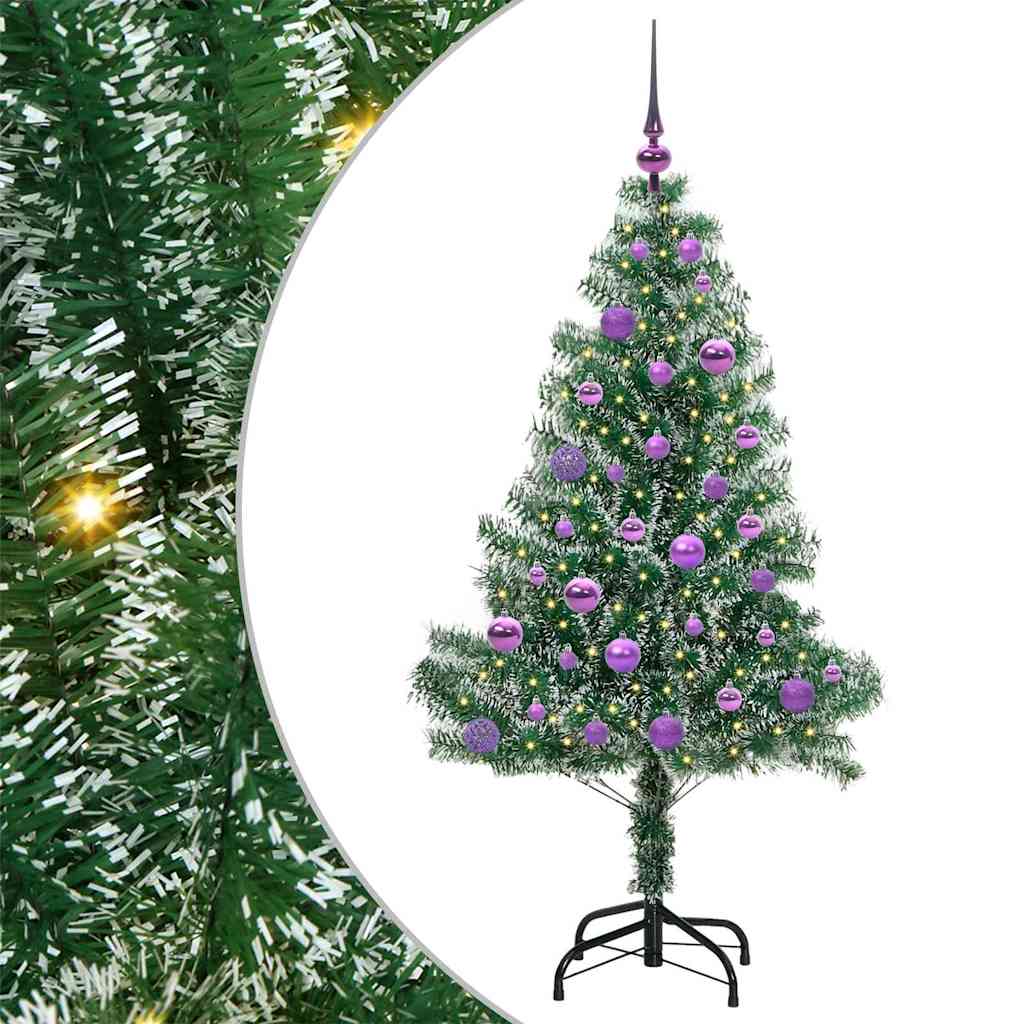 Sztuczna choinka z śnieżnym pokryciem z lampkami LED 150 cm