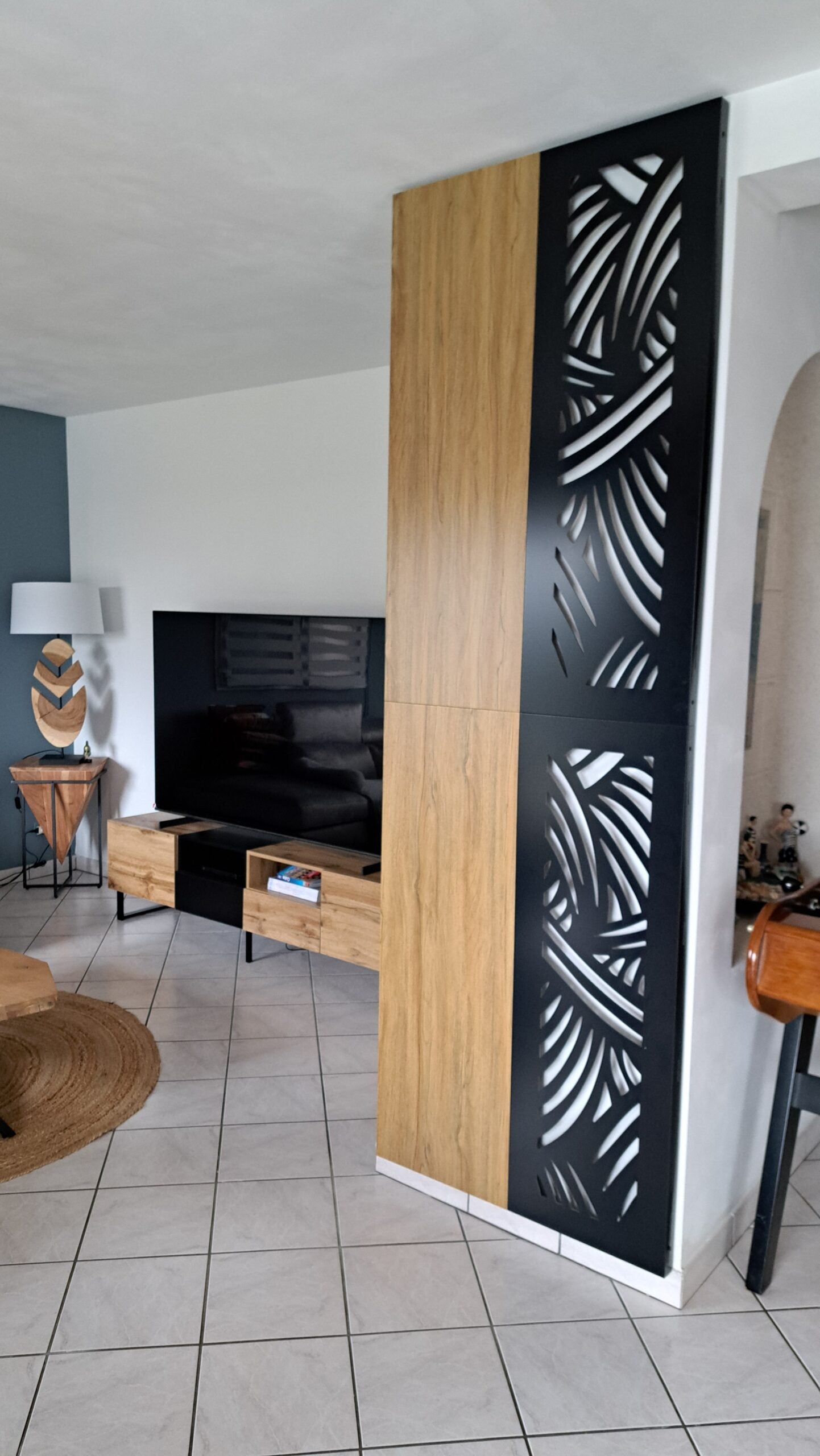 Plaque de protection murale Design Noir Motif PARADIS | Largeur 80 - Hauteur 240cm | deko-poele.fr - 6