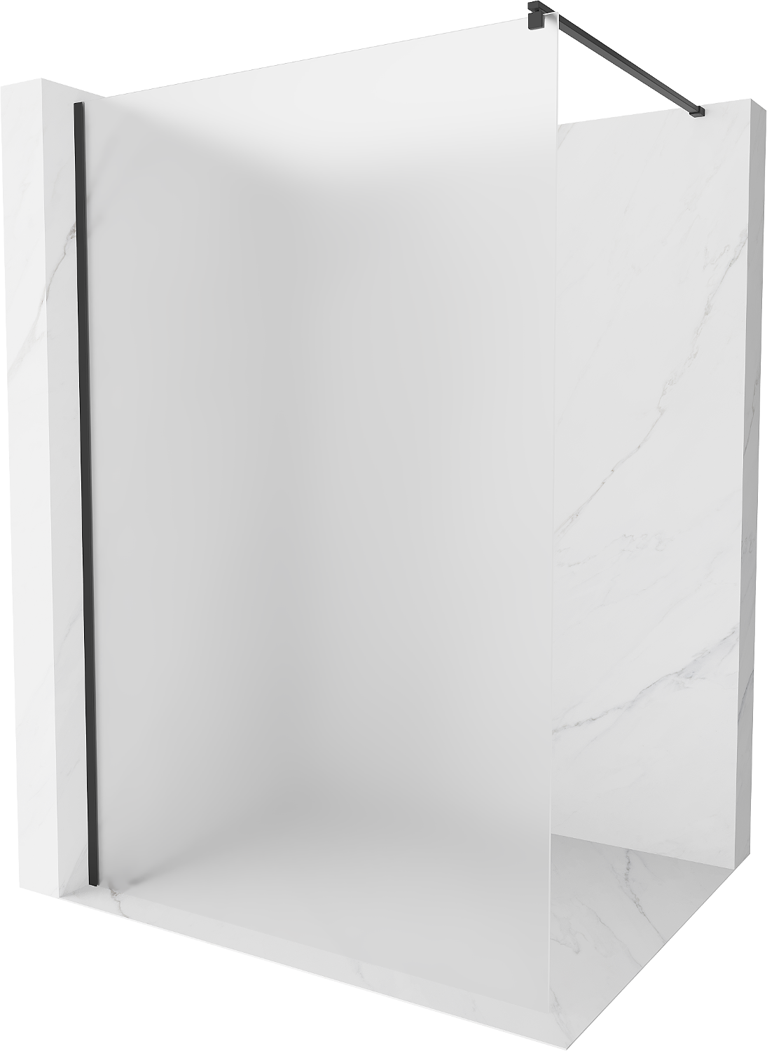 Mexen Kioto ścianka prysznicowa Walk-in 110 x 200 cm, szron 8 mm, czarna - 800-110-101-70-30