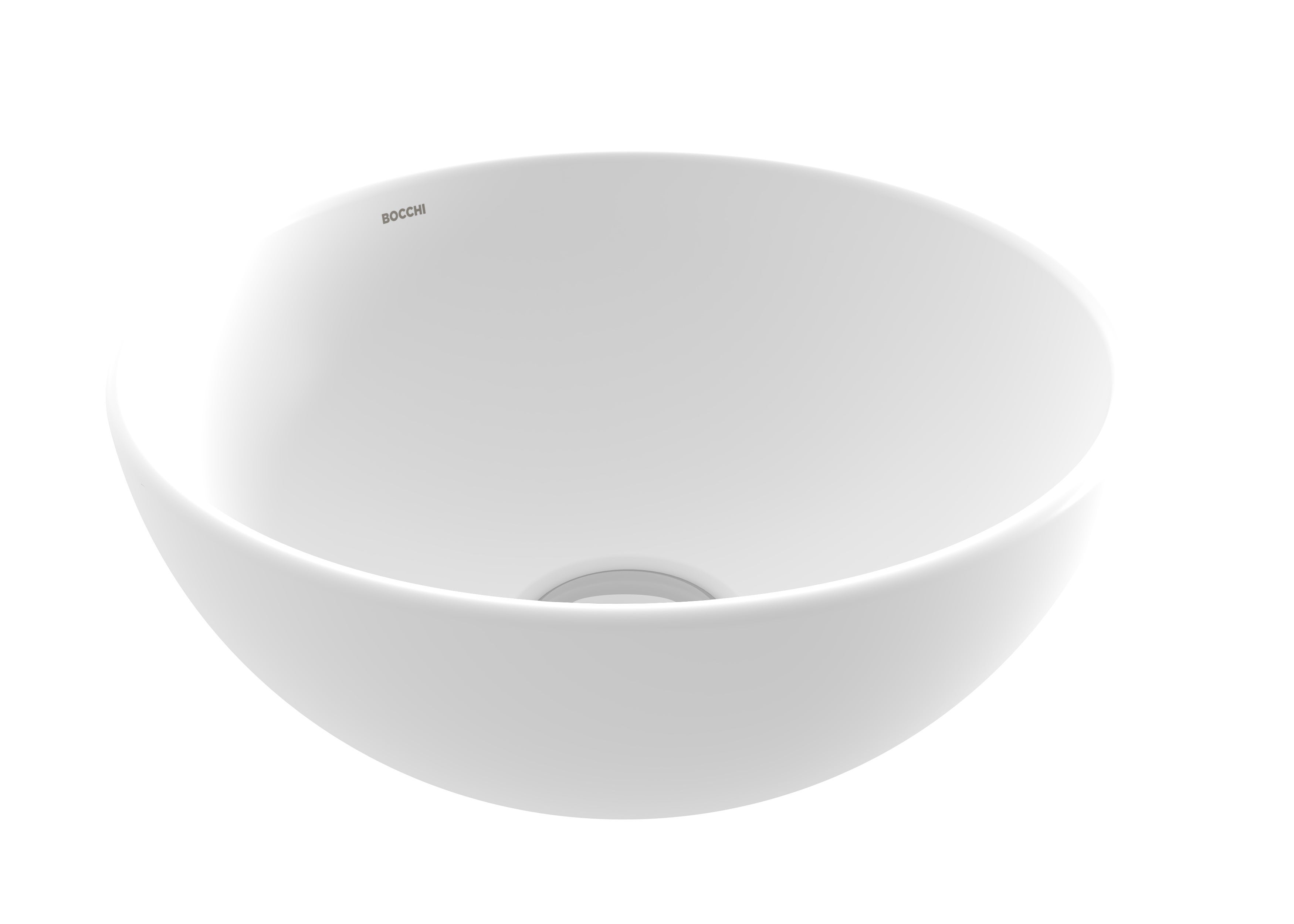 BOCCHI SOTTILE SLIM LINE Umywalka nablatowa okrągła 26cm Biały Mat