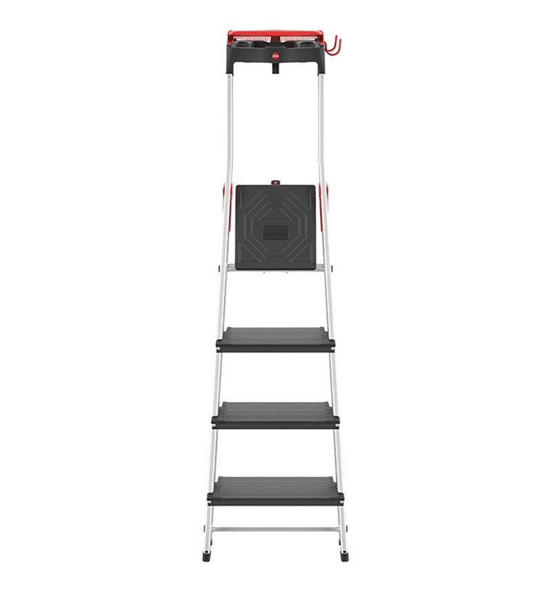Escabeau en aluminium 4 marches Larges Hailo L100 + Plateforme TP1 - 5