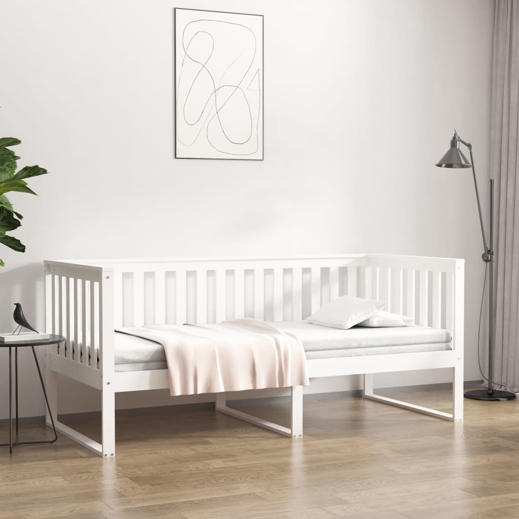 Vidaxl Sofá Cama Madera Maciza De Pino 90X200 Cm Blanco , Leroy Merlin