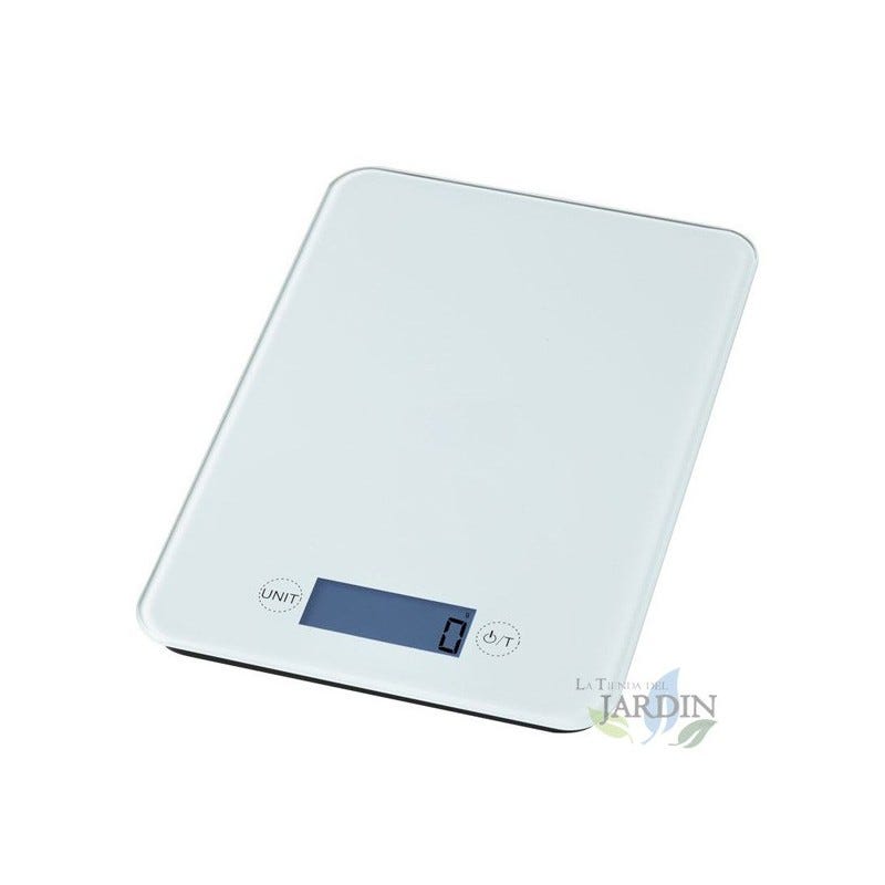 Báscula de Cocina LED Kg Blanca, Precisión de Gr, Función TARA