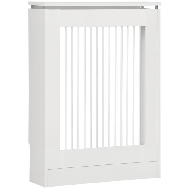 Cache-radiateur HOMCOM MDF, acier blanc 60x18x84 cm 820-285WT