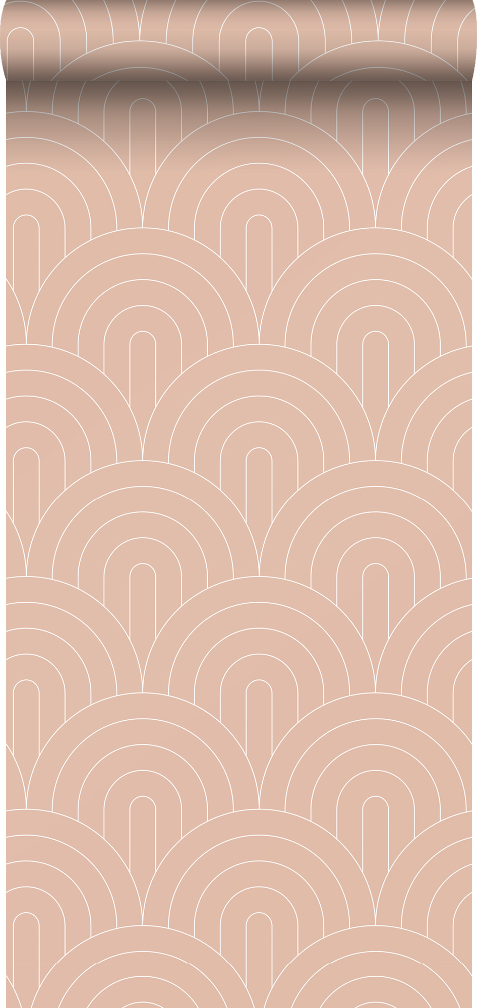 Papel pintado arte deco rosa melocotón - 0,53 x 10,05 m - estahome
