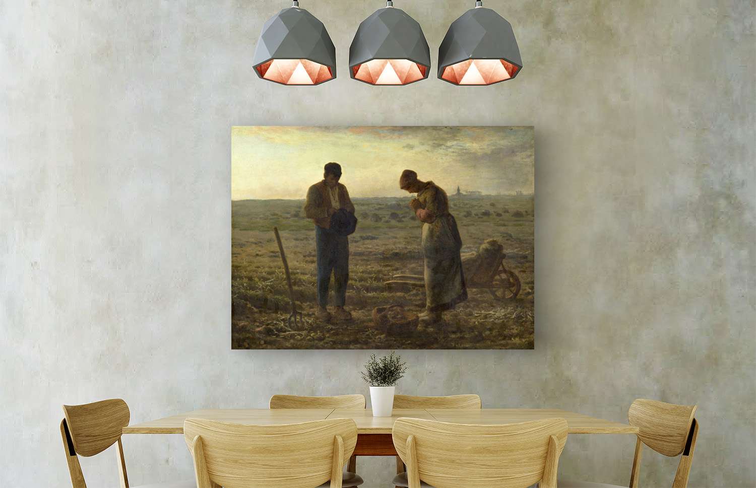 Impression sur toile - Jean-François Millet, L'Angélus - 120x90 cm - 2
