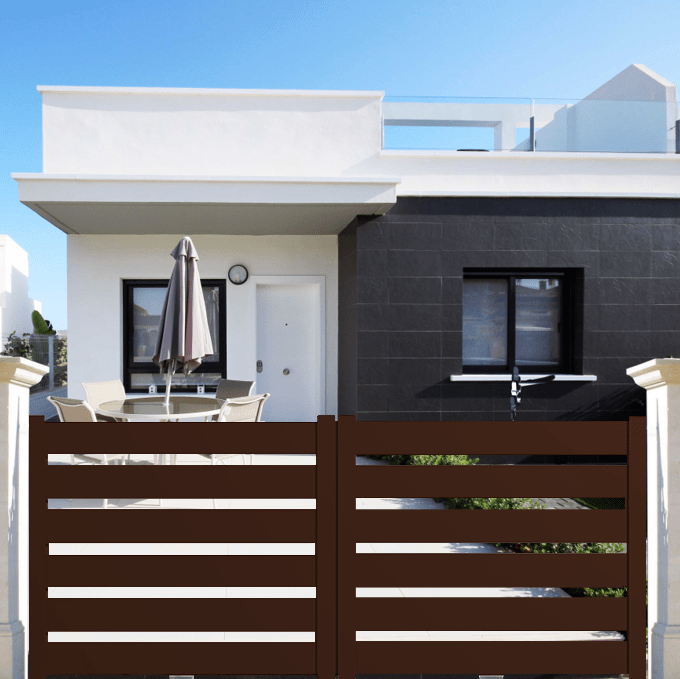 Portail aluminium coulissant SAH en kit dimensions L.4000 (entre piliers) X H.1500 mm Couleurs Rouge (RAL 3004) - 3