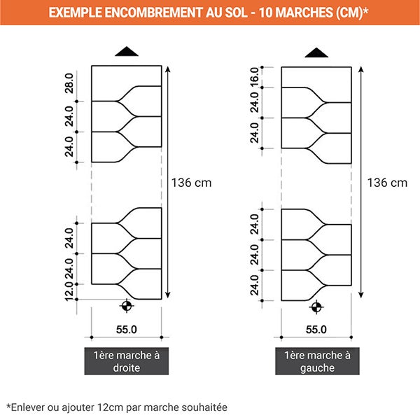 Bria - Escalier Droit (Escalier Rectiligne) 11 marches - 6