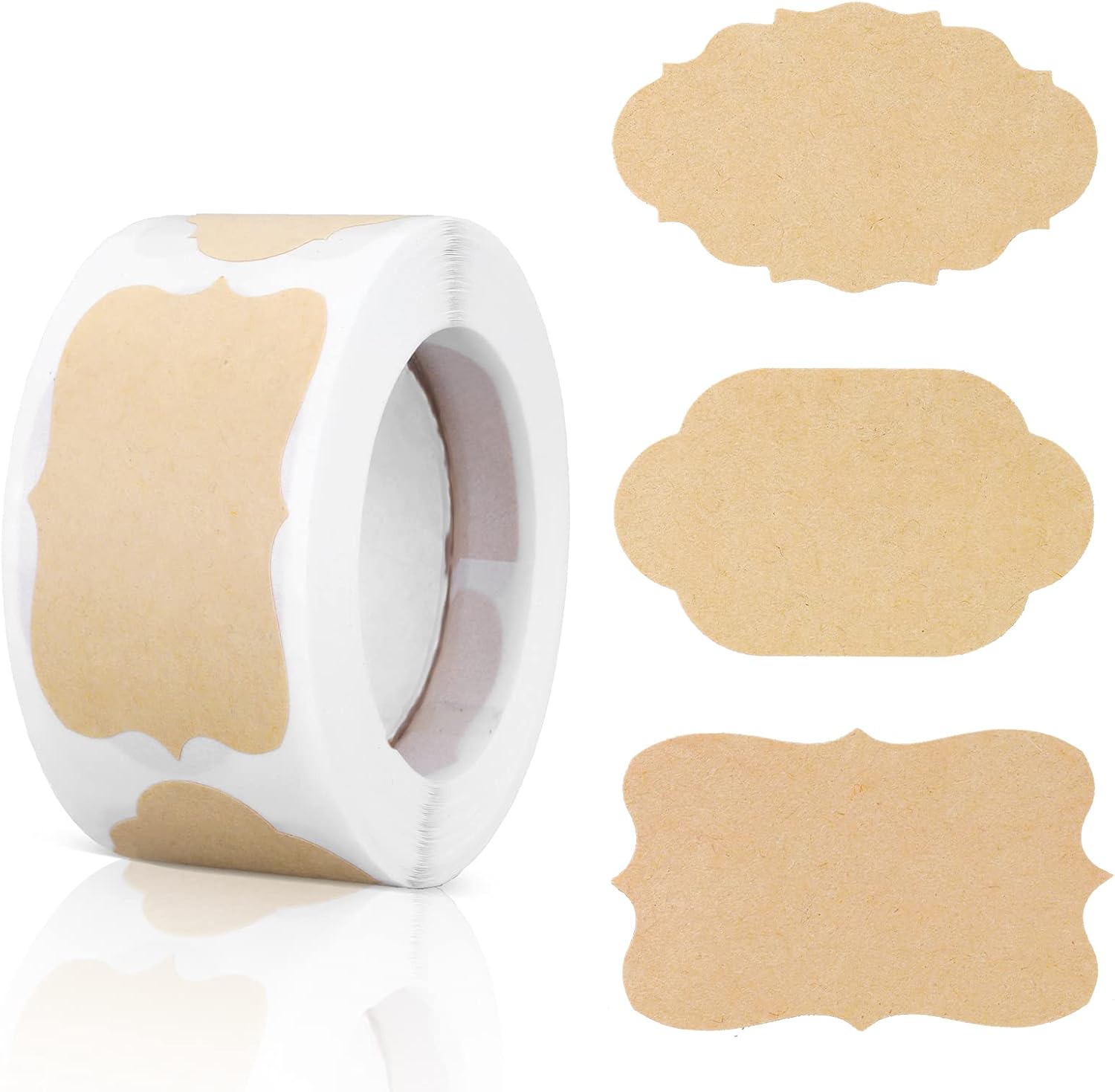 Etykiety samoprzylepne z papieru pakowego (250 sztuk), etykiety na prezenty, etykiety na prezenty, etykiety na butelki świąteczne, etykiety na słoiki