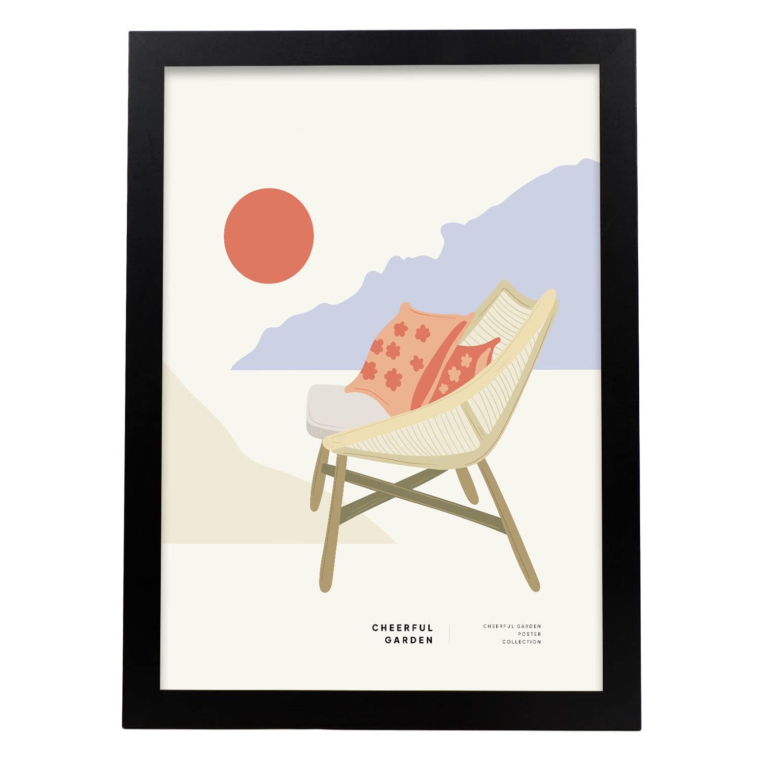 Nacnic póster pop art abstracto. feliz ilustraciones artísticas modernas para la decoración de interiores. marco negro - a3